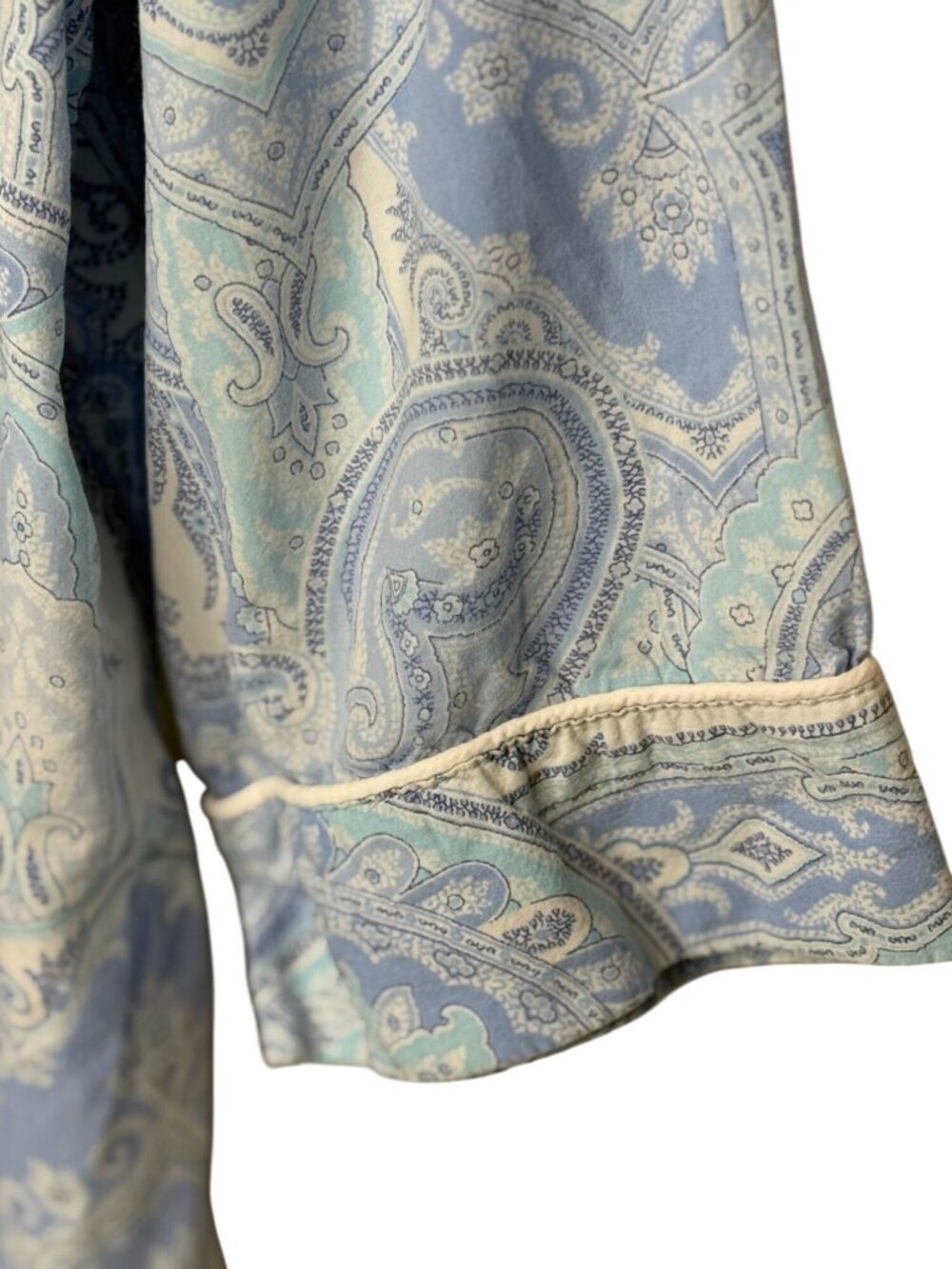 Lauren Ralph Lauren Women's Blue Paisley Button Front Pajama Sleep Top XL - Picture 9 of 13